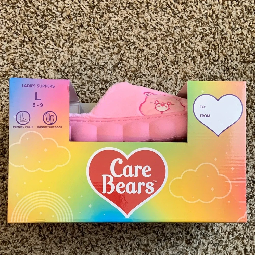 Care Bears Pink Ladies' Plush Slip-On Slippers